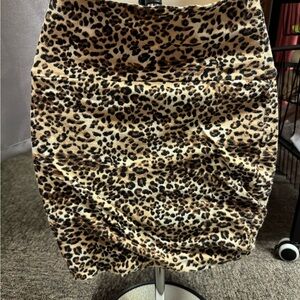 Chico's Tan and Brown Bubble Mini Skirt Ruched Cocktail